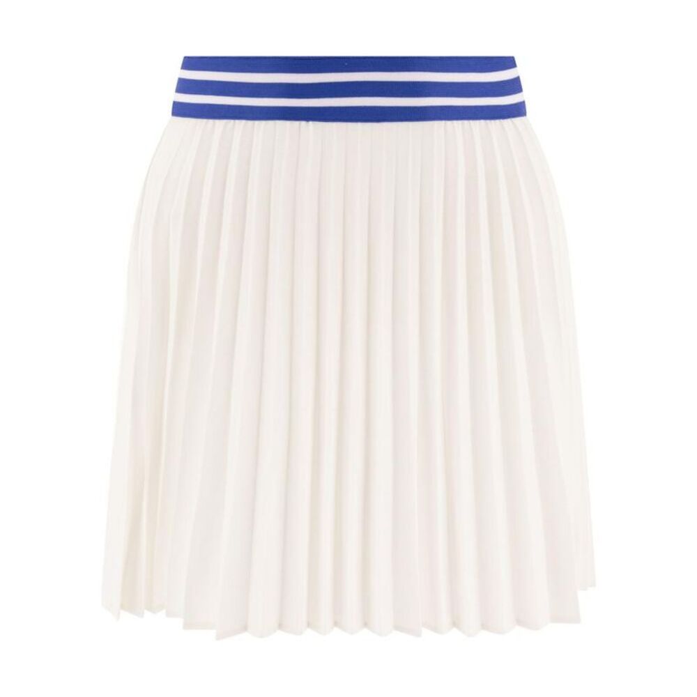 BODE Pleated Tennis Skirt with Striped Waistband Women WHITE Skirts